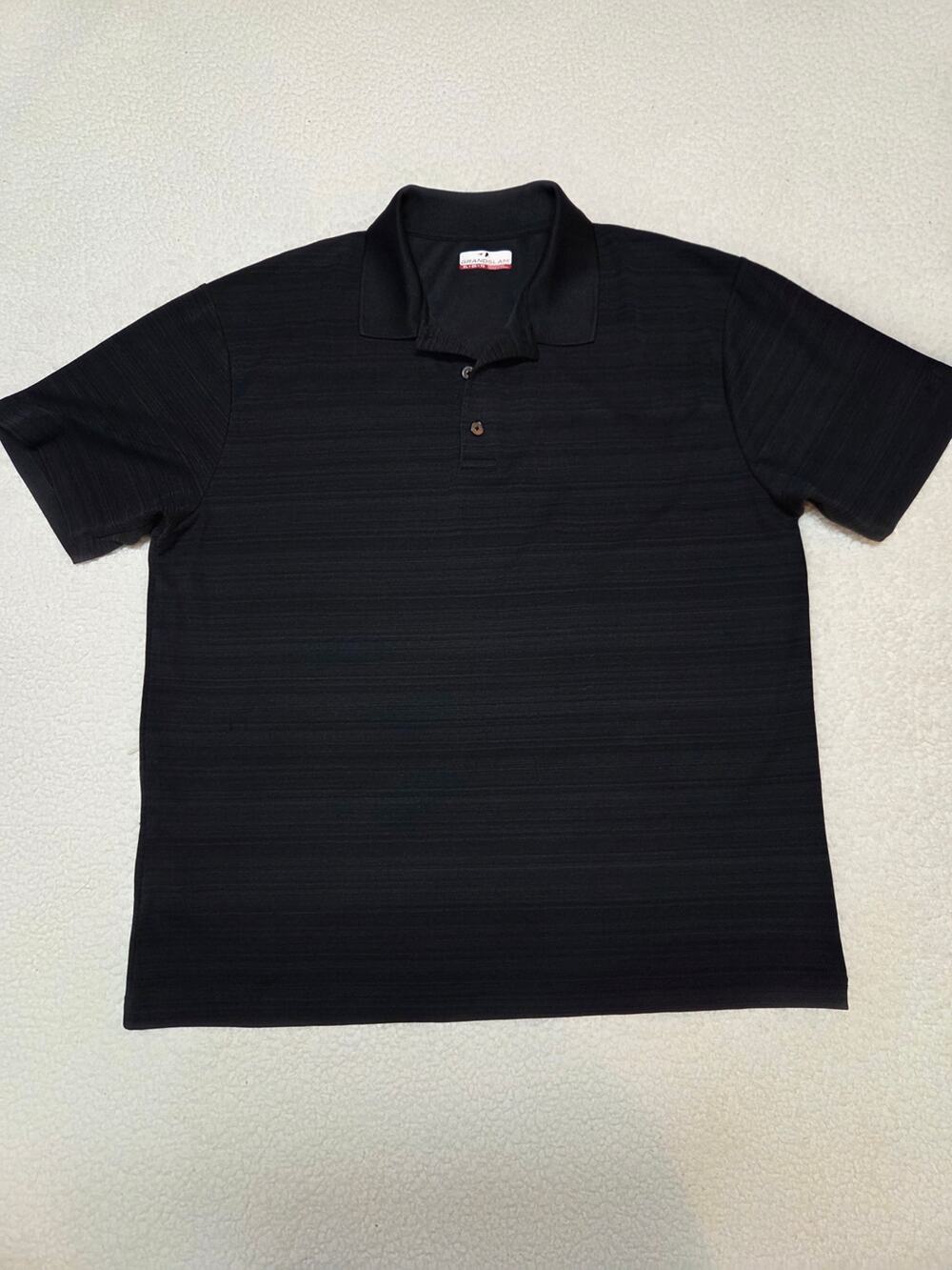 Grand Slam Black Textured Short Sleeve Polo